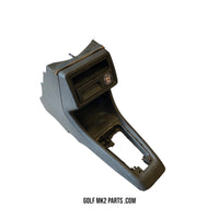 Center console black with Wolfsburg Edition badge