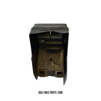Center console black with Wolfsburg Edition badge