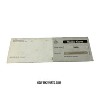 Golf / Jetta MK2 Beta radio Brochure BR-59 CE-1