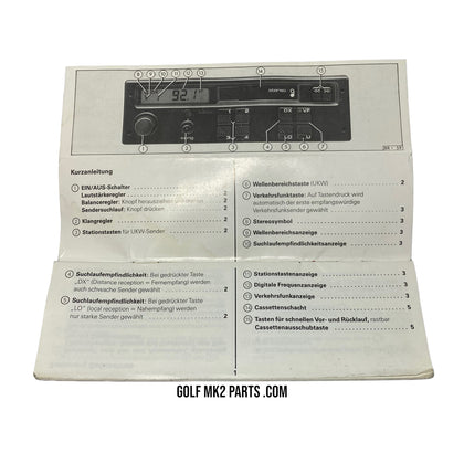 Folleto de radio Beta Golf / Jetta MK2 BR-59 CE-1 