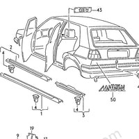 Interior seal trim 5 door (front right)