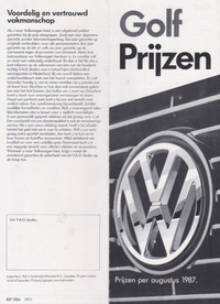 Golf MK2 1988 Price List Brochure (PDF File)